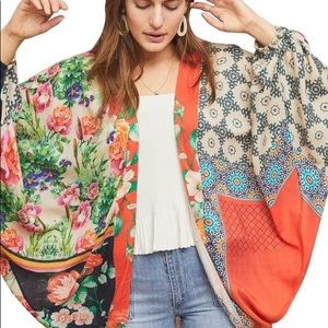 ANTHROPOLOGIE Dylan Floral Cocoon Kimono Cardigan